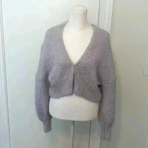 Urban Outfitters cropped fuzzy lavender sweater by UO